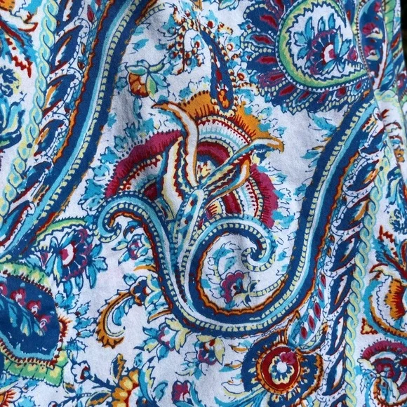 Chaps Paisley Button-Up Shirt Blouse Women’s Size 2X Plus Size Boho - Picture 2 of 16